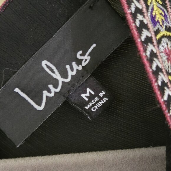 Lulus Reign Check Black Embroidered Dress Size M - Picture 13 of 14